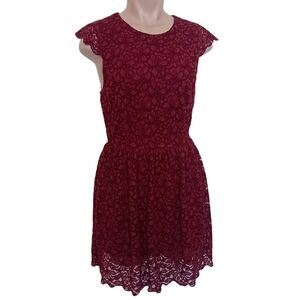 Women's Teens Aritzia Talula Floral‎ Half Sleeve Skater Dress Elastic Waist Sz 6
